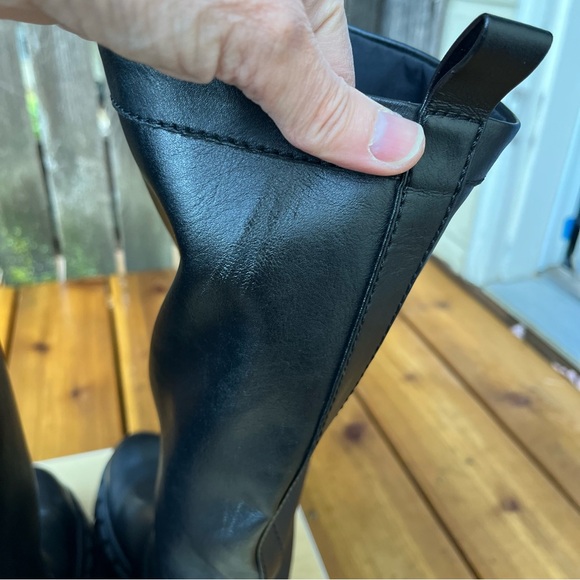 Zara Wm’s Lug Sole Pull On High Boots In Black Sz 39 EU Sz 8 US - Picture 16 of 16